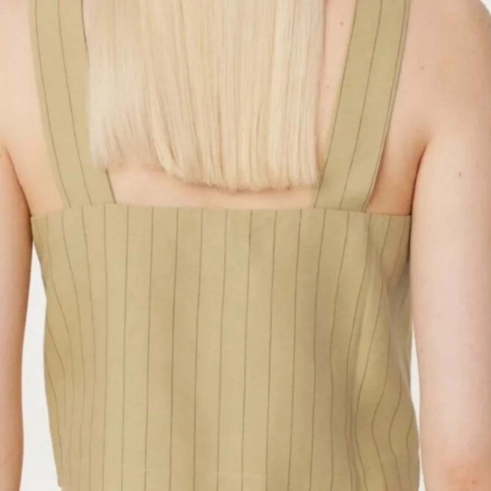 Frank and Oak The Striped Shell Linen Top in Cream Yellow - Picture 6 of 10